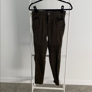 Zara moto green jeggings.